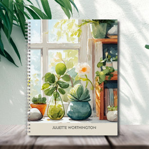Cuaderno Personalizado Jardín Botánico Acuarela