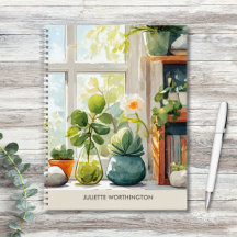 Cuaderno Personalizado Jardín Botánico Acuarela