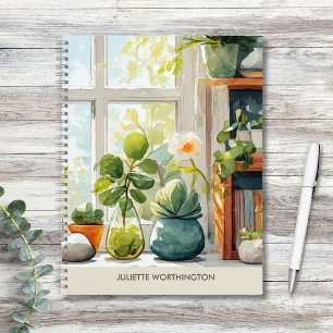 Cuaderno Personalizado Jardín Botánico Acuarela