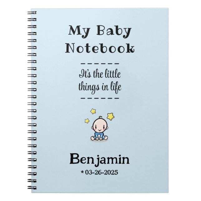 Cuaderno Personalizado Journal & Planner, niño bebé persona (Frente)