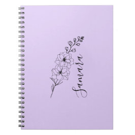 Cuaderno Personalizado Julio Delphinium Birth Flower Gift p
