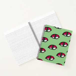 Cuaderno Personalizado Kawaii Sushi, Arroz de Pescado y Alg