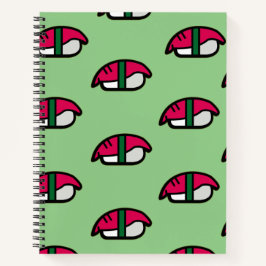 Cuaderno Personalizado Kawaii Sushi, Arroz de Pescado y Alg