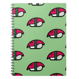 Cuaderno Personalizado Kawaii Sushi, Arroz de Pescado y Alg