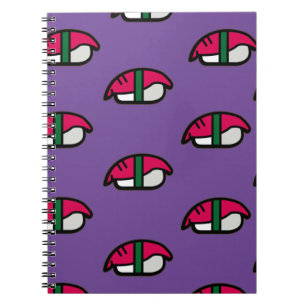 Cuaderno Personalizado Kawaii Sushi, Arroz de Pescado y Alg