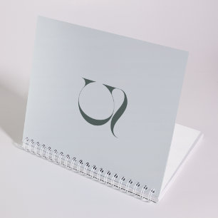 Cuaderno Personalizado Limpiar Elegante Monograma suave Ver
