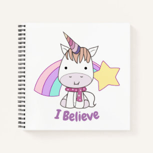 Cuaderno Personalizado lindo bebé Unicornio y arcoiris