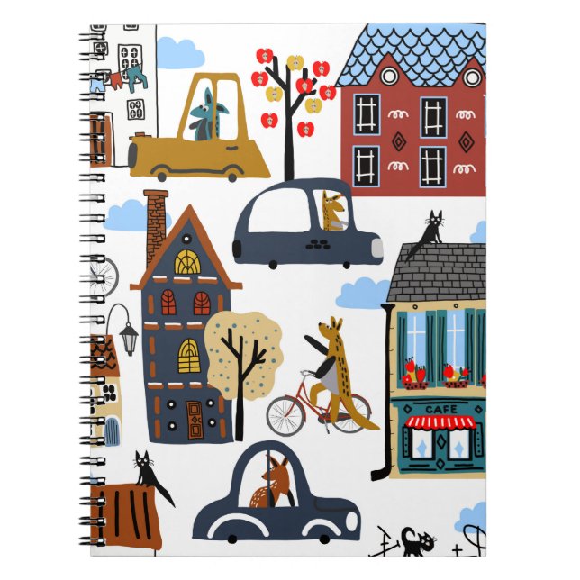 Cuaderno Personalizado lindo dibujado mano ilustrando un pa (Frente)