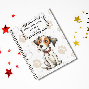 Cuaderno Personalizado lindo Jack Russell Puppy Paw Print