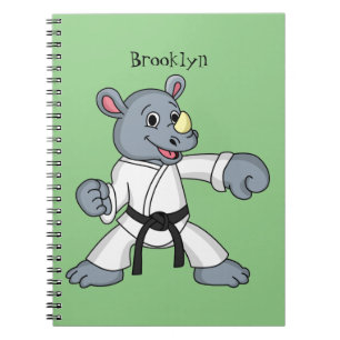 Cuaderno Personalizado lindo rhino kung fu personalizado