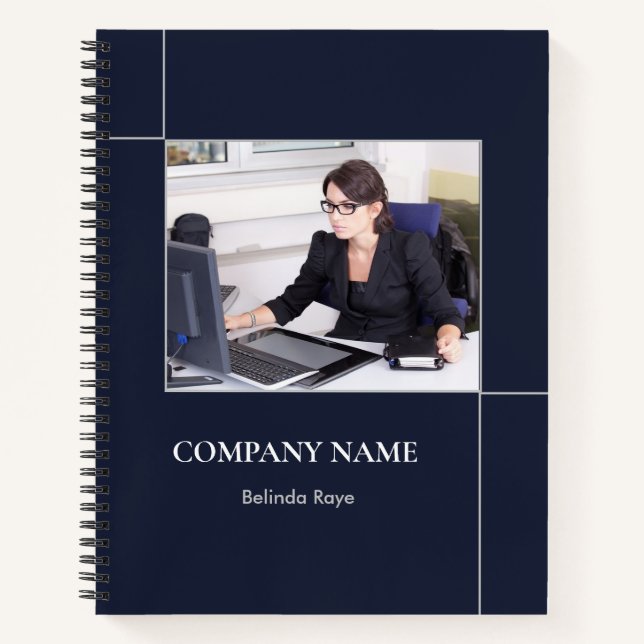 Cuaderno Personalizado líneas de foto azules (Anverso)