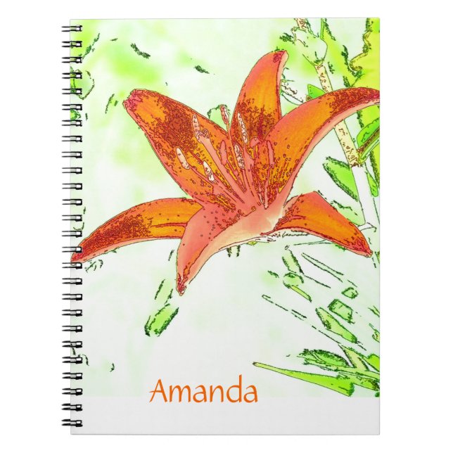 Cuaderno personalizado lirio tigrado artístico (Frente)