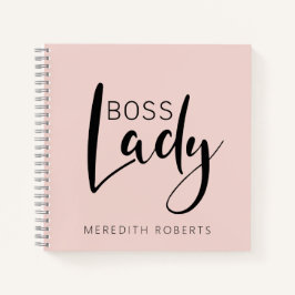 Cuaderno Personalizado Logo Dama Jefa Rosa Rubor