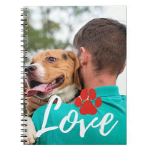 Cuaderno Personalizado LOVE Paw Imprimir Perro Perro Mascot