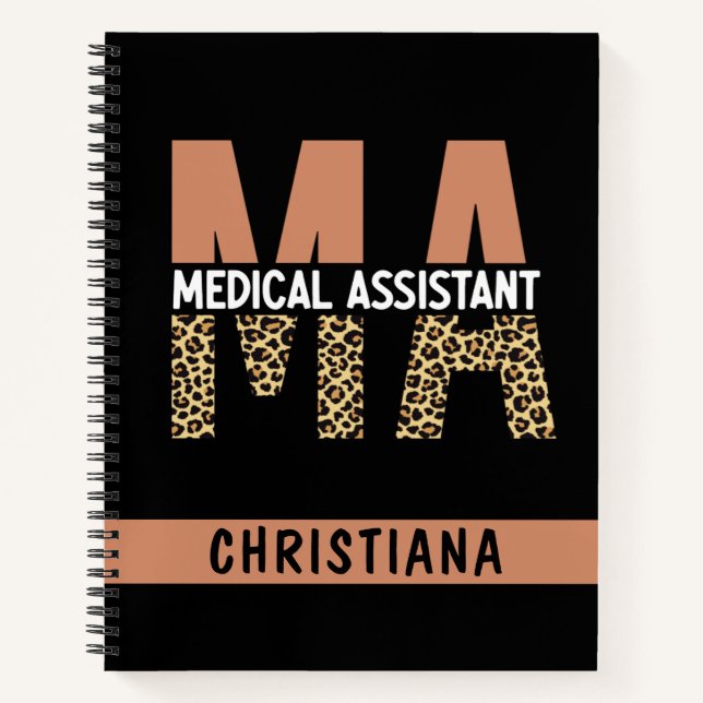 Cuaderno Personalizado MAMÁES Auxiliar Médico Leopard Print (Anverso)
