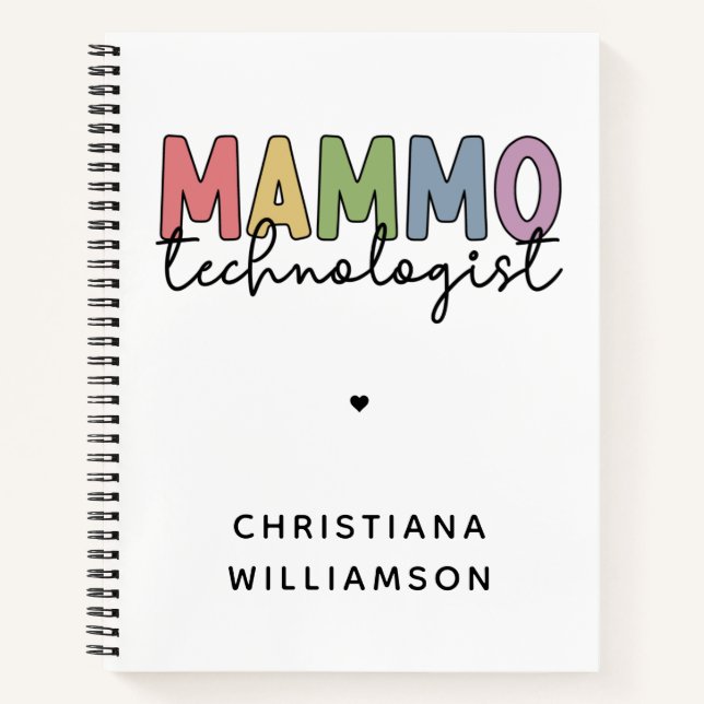 Cuaderno Personalizado Mammo Technologist Mammography Tech  (Anverso)