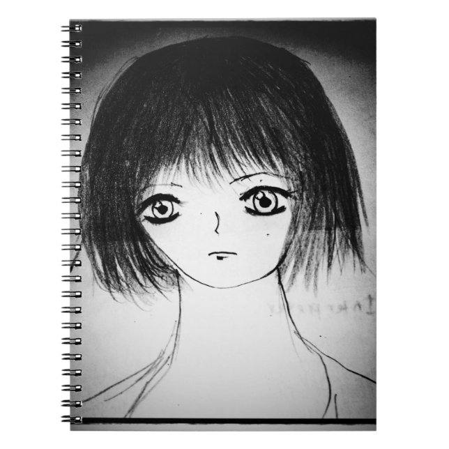 Cuaderno personalizado manga yaei dibujando chica de anime  (Frente)