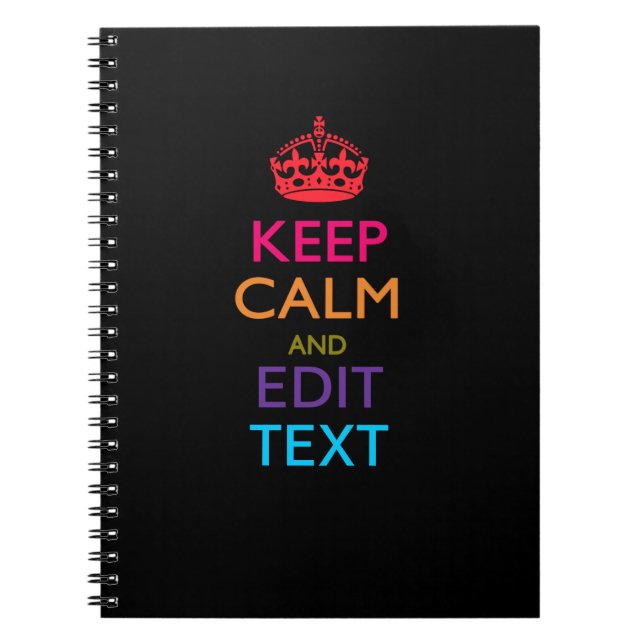 Cuaderno Personalizado Mantener CALMA Y Editar Texto Multic (Frente)