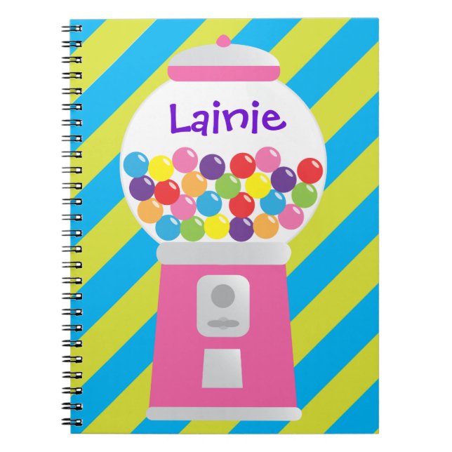 Cuaderno personalizado máquina rosada de Gumball (Frente)