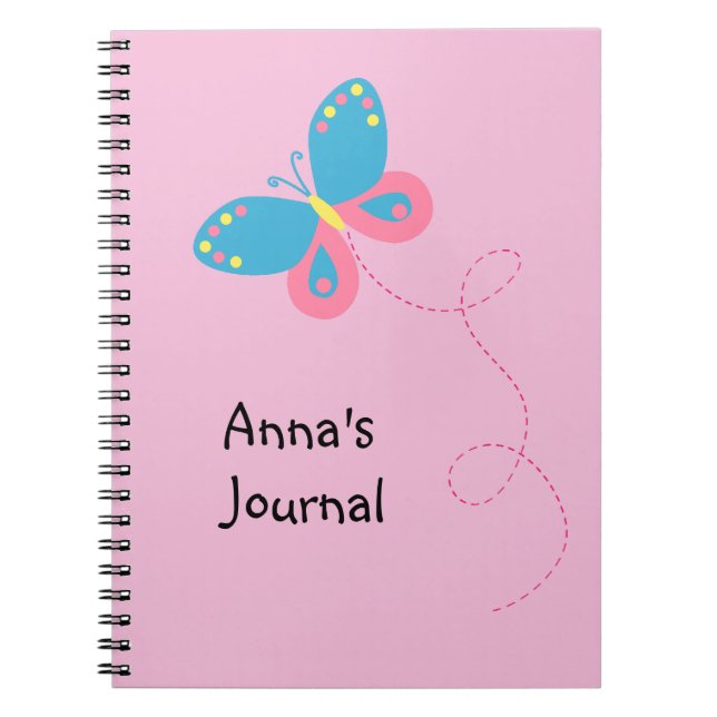 Cuaderno personalizado mariposa caprichosa linda (Frente)