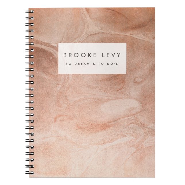 Cuaderno personalizado mármol de bronce del diario (Frente)