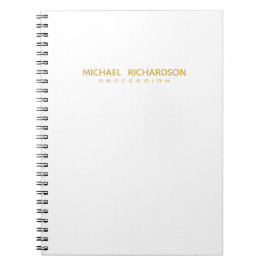 Cuaderno Personalizado Masculino Sofisticado de Oro Blanco