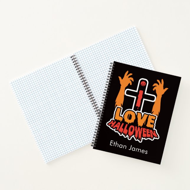 Cuaderno Personalizado Me Encanta Halloween Espiral Noteboo (Interior)