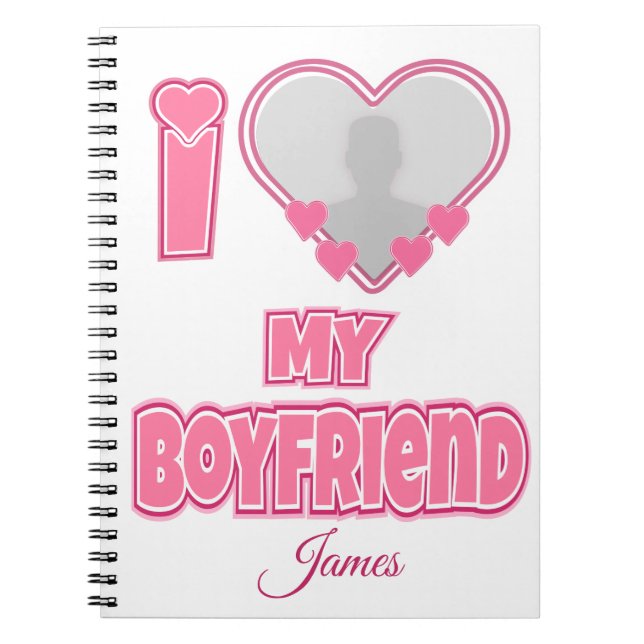 Cuaderno Personalizado Me Encanta Mi Novio - Añadir Foto Y  (Frente)