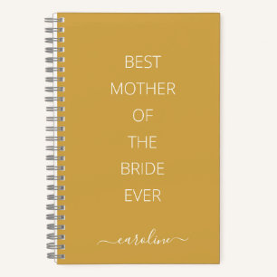 Cuaderno Personalizado Mejor Madre de la Novia Amarilla Mod