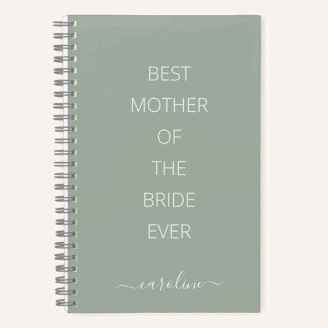 Cuaderno Personalizado Mejor Madre de la Novia Sabio Dusty  (Anverso)