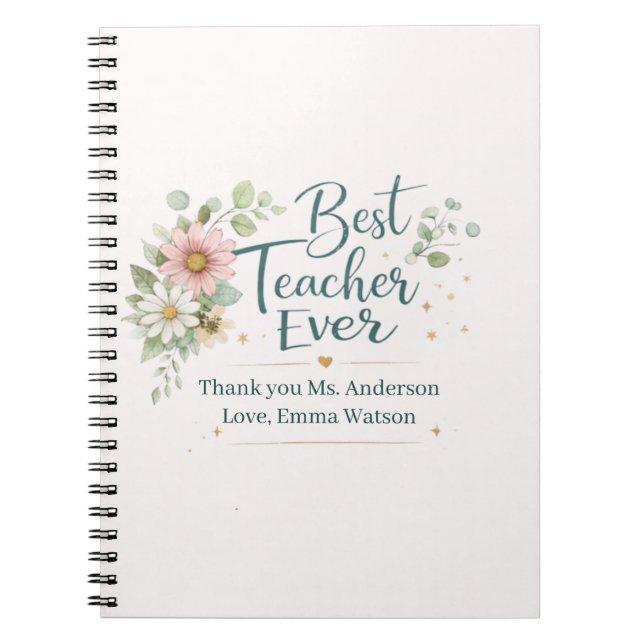 Cuaderno Personalizado Mejor Profesor de Todos los Tiempos  (Frente)