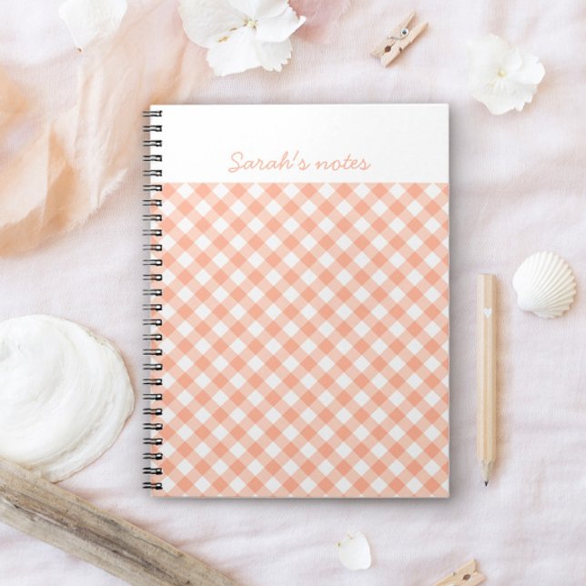 Cuaderno personalizado melocotón y crema (Peaches and Cream customisable notebook)