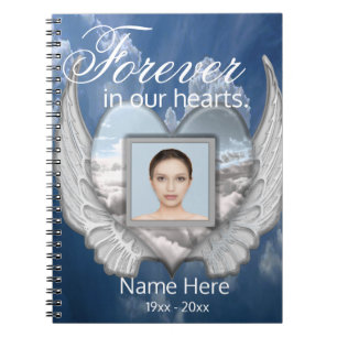 Cuaderno Personalizado Memorial Angel Wings Heart Add Photo