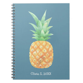 Cuaderno Personalizado minimalista de la piña dorada