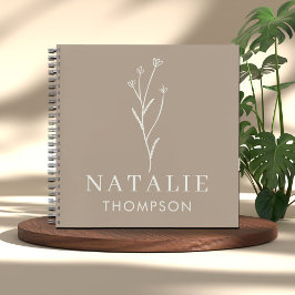 Cuaderno Personalizado Minimalista de moda de la Moda Boho