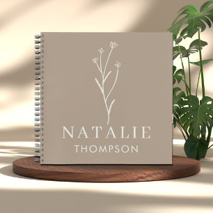 Cuaderno Personalizado Minimalista de moda de la Moda Boho 