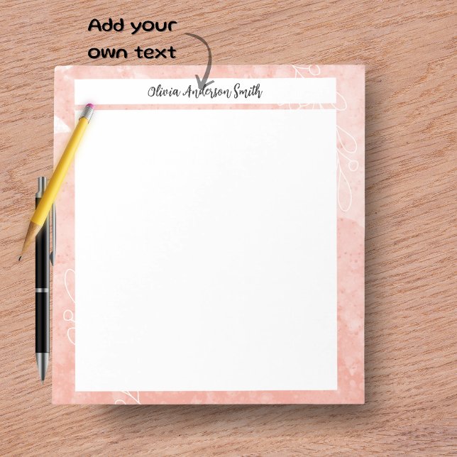 Cuaderno Personalizado Minimalista Naranja | Regal (Orange Minimalist Custom Notepad | Cute Gift)