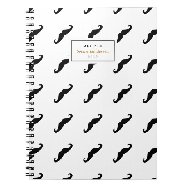 Cuaderno personalizado modelo moderno del bigote (Frente)