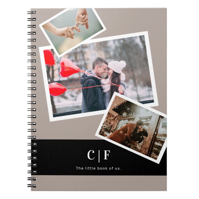 Cuaderno Personalizado moderno de moda foto nombre monogram (Frente)