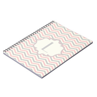 Cuaderno Personalizado moderno de patrón de chevron rosa, g