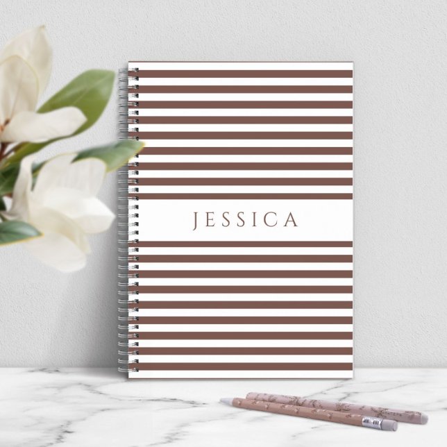 Cuaderno Personalizado Moderno Rayado (Personalized Modern Striped Notebook)