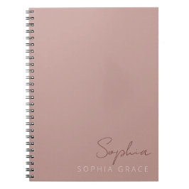 Cuaderno Personalizado Moderno Script Manuscrito Polvo Rosa