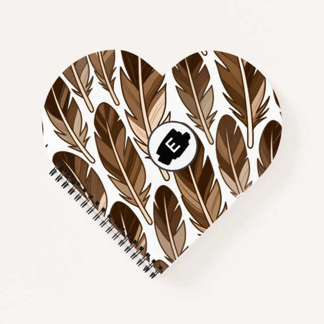 Cuaderno Personalizado Monograma Boho Heart Notebook - Marr (Anverso)