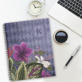Cuaderno Personalizado Monograma Floral Tropical