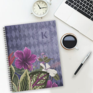 Cuaderno Personalizado Monograma Floral Tropical
