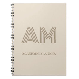 Cuaderno Personalizado Monograma Geométrico Beige