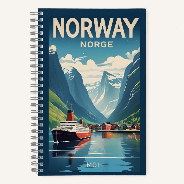 Cuaderno Personalizado Monograma Noruega (Anverso)