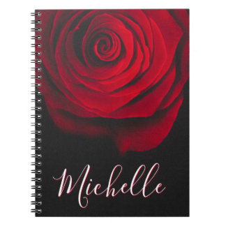 Cuaderno Personalizado monograma rojo rosa vintage fotograf