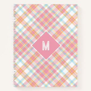 Cuaderno Personalizado Monograma Tapado / Patrón Tartán