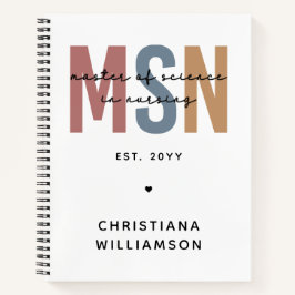 Cuaderno Personalizado MSN Master en Ciencias en Graduación